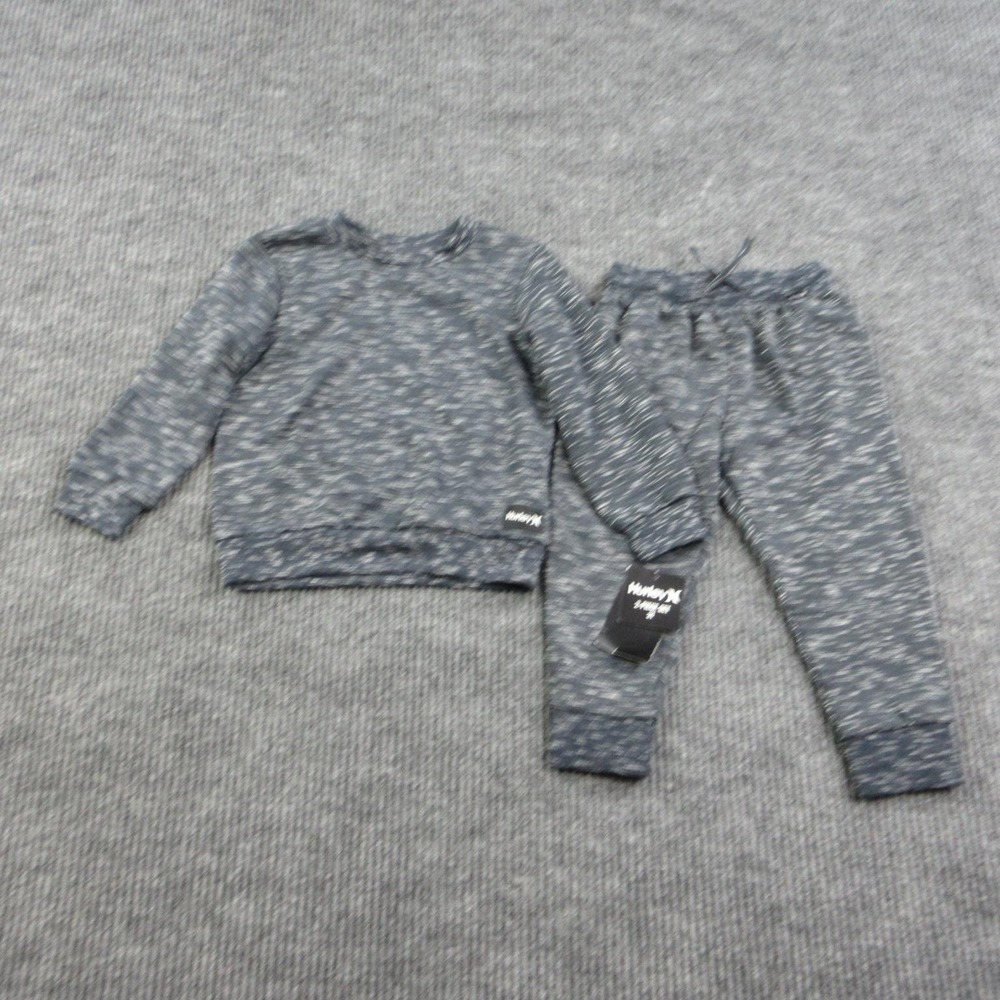 Hurley 2 Piece Set Boys 3T Gray Flecked Sweatshirt Pants Activewear NWT